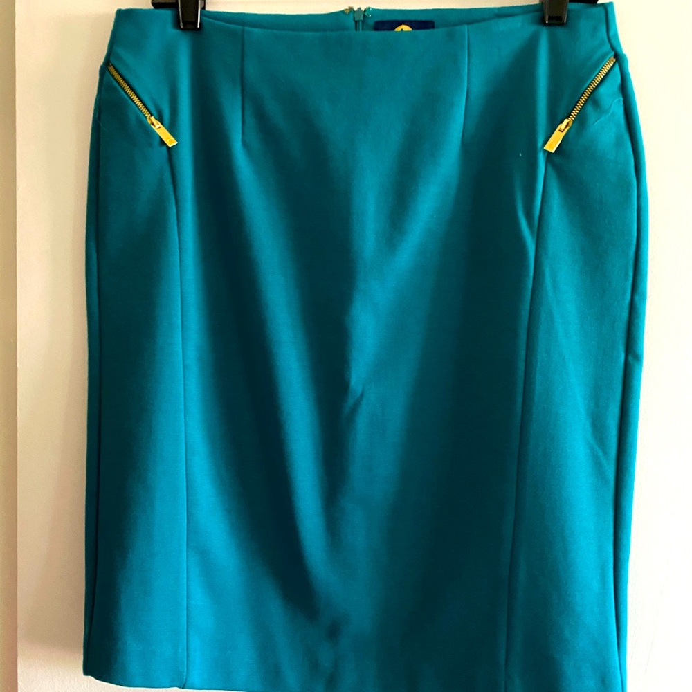 Adrienne Vittadini Turquoise Blue Pencil Skirt
